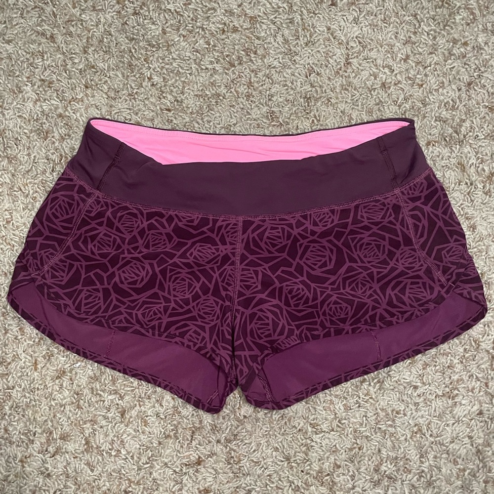 Lululemon Speed up Shorts 2.5” Burgundy Size 8